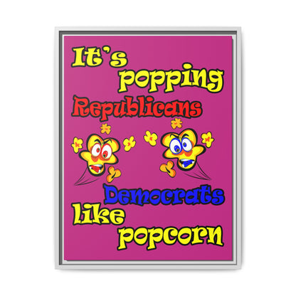 popping like popcorn - framed canvas art (pink)
