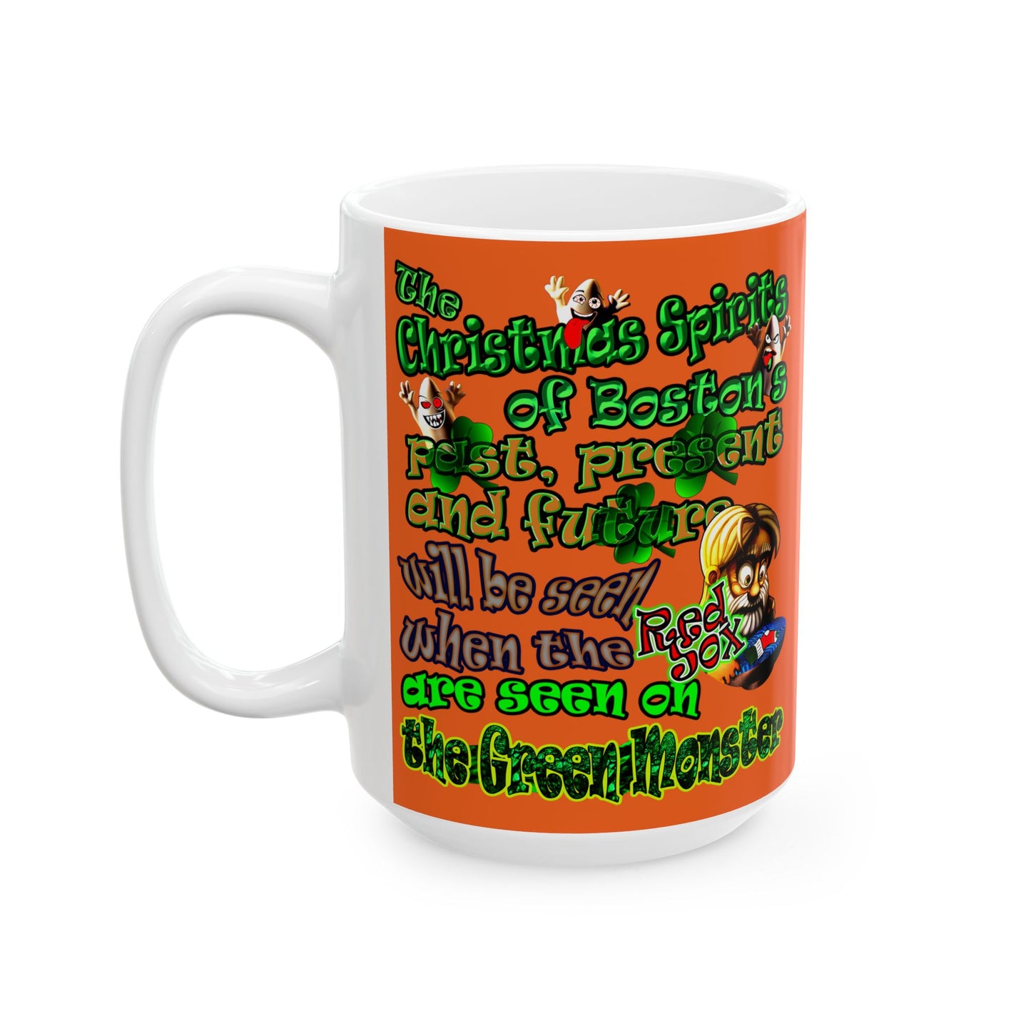 christmas spirits of boston - White Mug (orange)