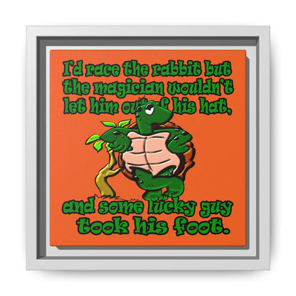 turtle race - framed canvas art (orange)
