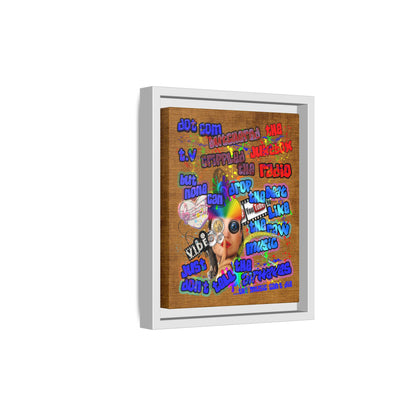 drop the beat - framed canvas art (brown papyrus)