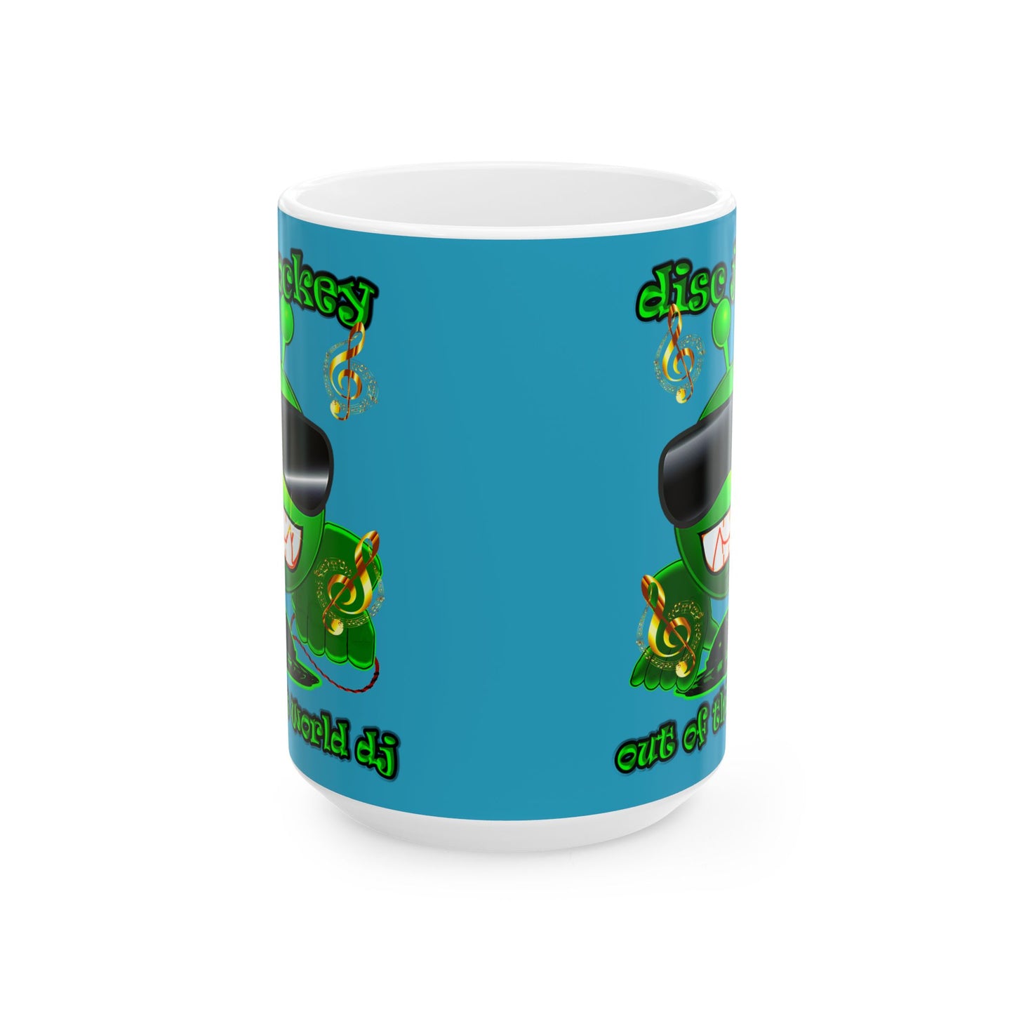 disc jockey - White Mug (turquoise)