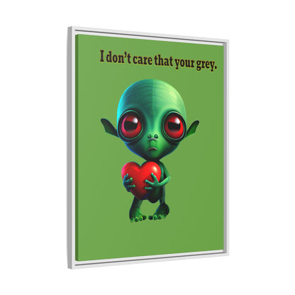 I don't care that your grey - framed canvas art (green)