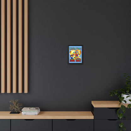 love peace - framed canvas art (light blue)