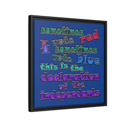declaration of the independents - framed canvas art (dark blue)