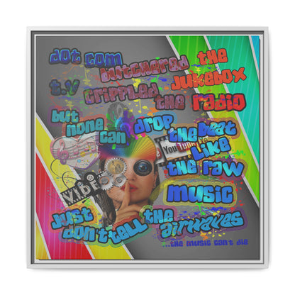 drop the beat - framed canvas art (rainbow split)