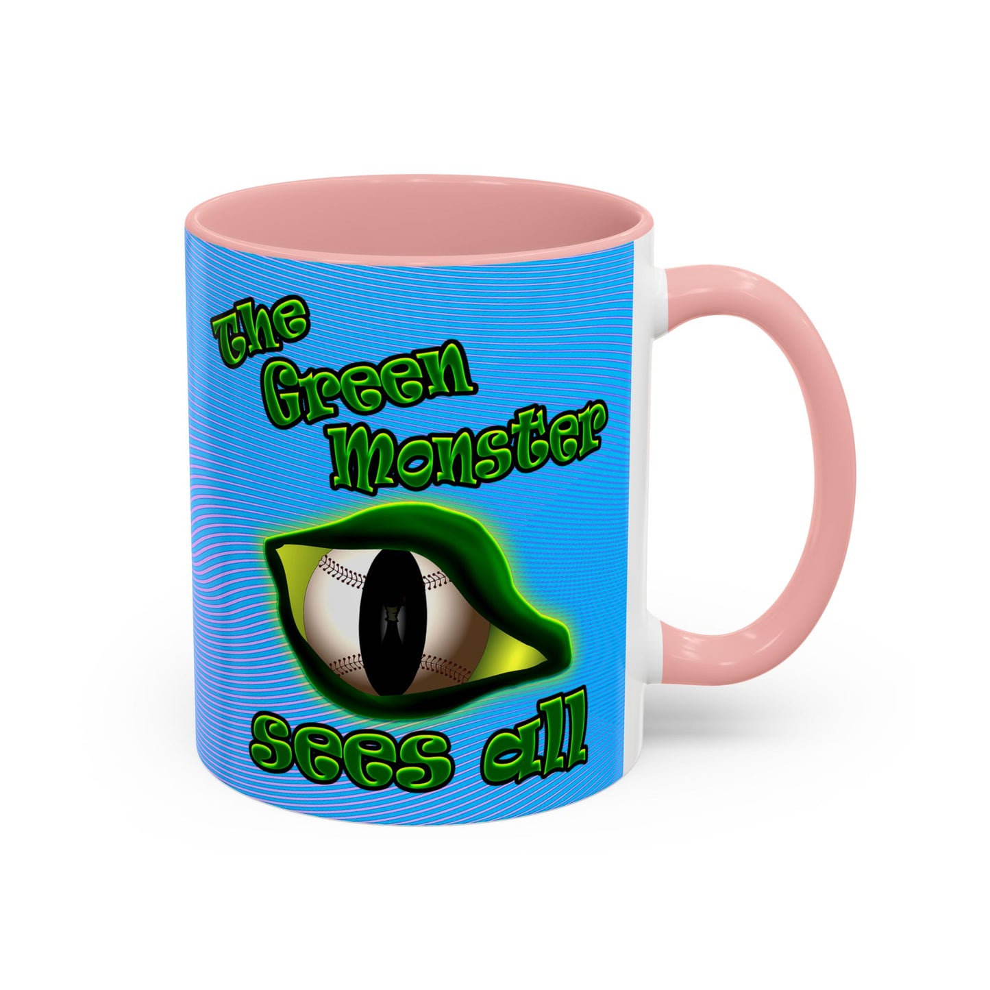 green monster - Accent Mug (light blue-purple wave)