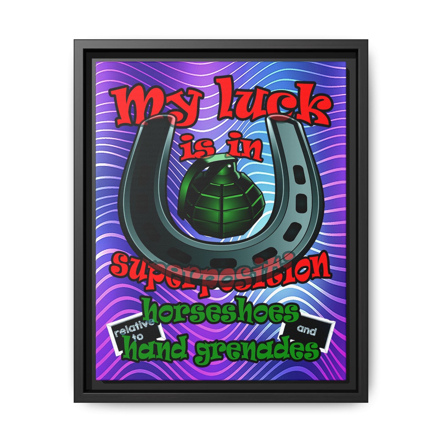 my luck - framed canvas art (purple wave)