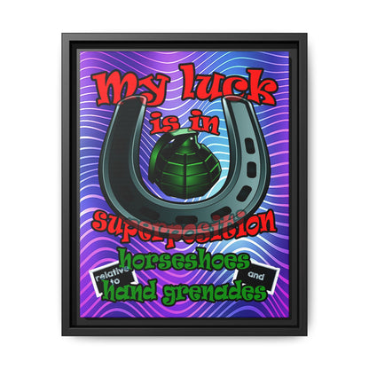 my luck - framed canvas art (purple wave)