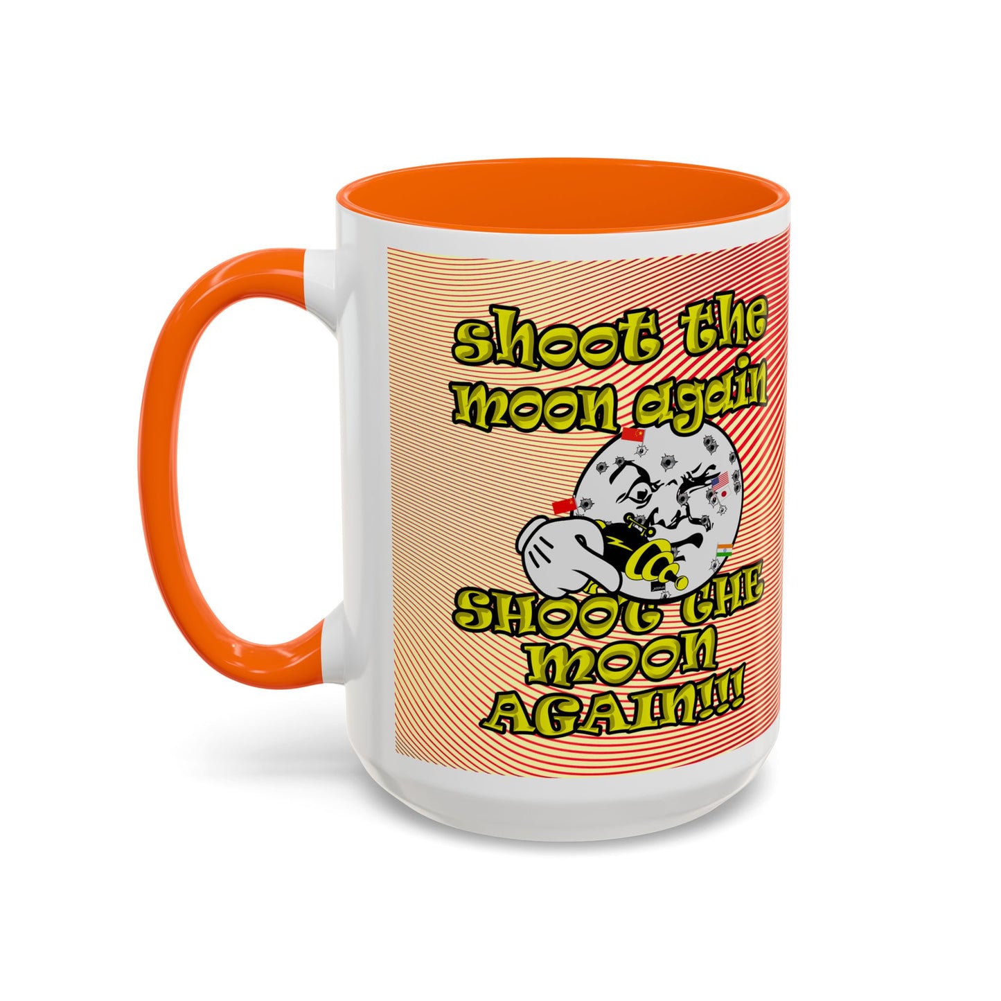 shoot the moon again - Accent Mug (yellow-orange wave)