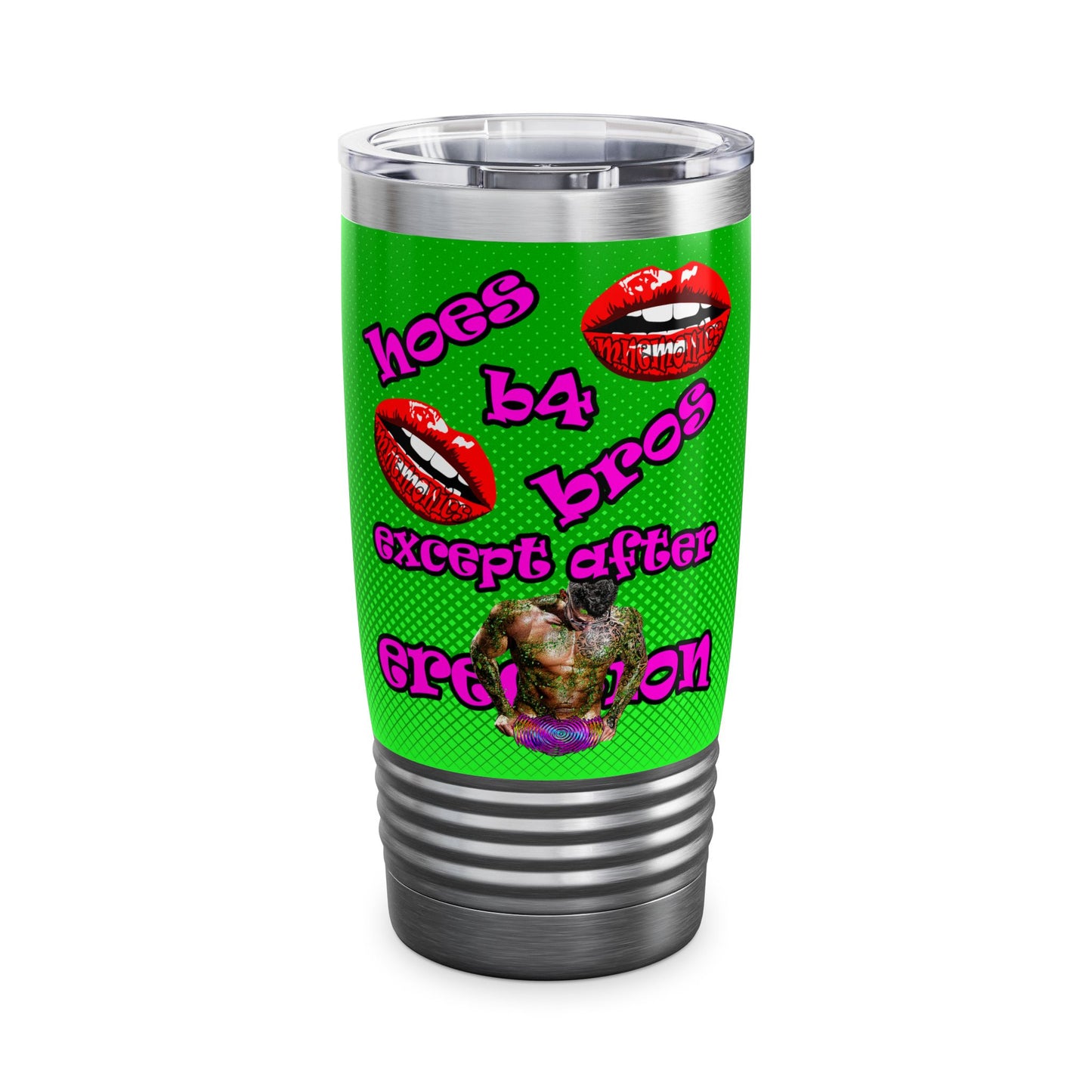 hoes b4 bros - Ringneck Tumbler, 20oz (logo green)