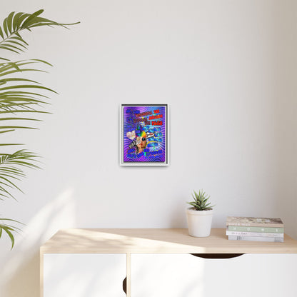 drop the beat - framed canvas art (purple wave)