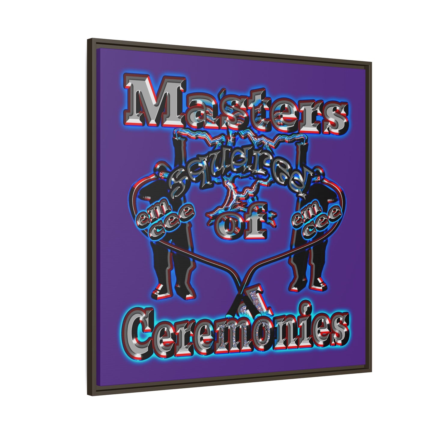 em cee squared - framed canvas art (purple)