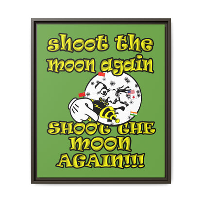 shoot the moon again - framed canvas art (green)