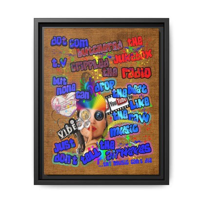 drop the beat - framed canvas art (brown papyrus)