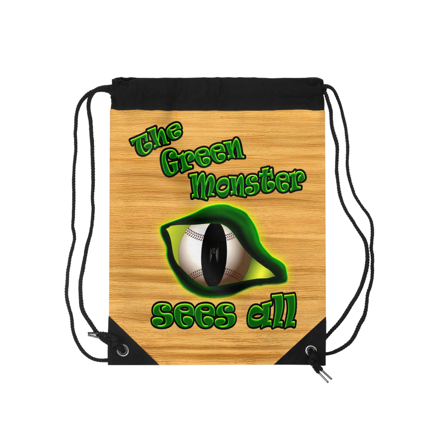 green monster - Drawstring Bag (butterscotch wood finish)