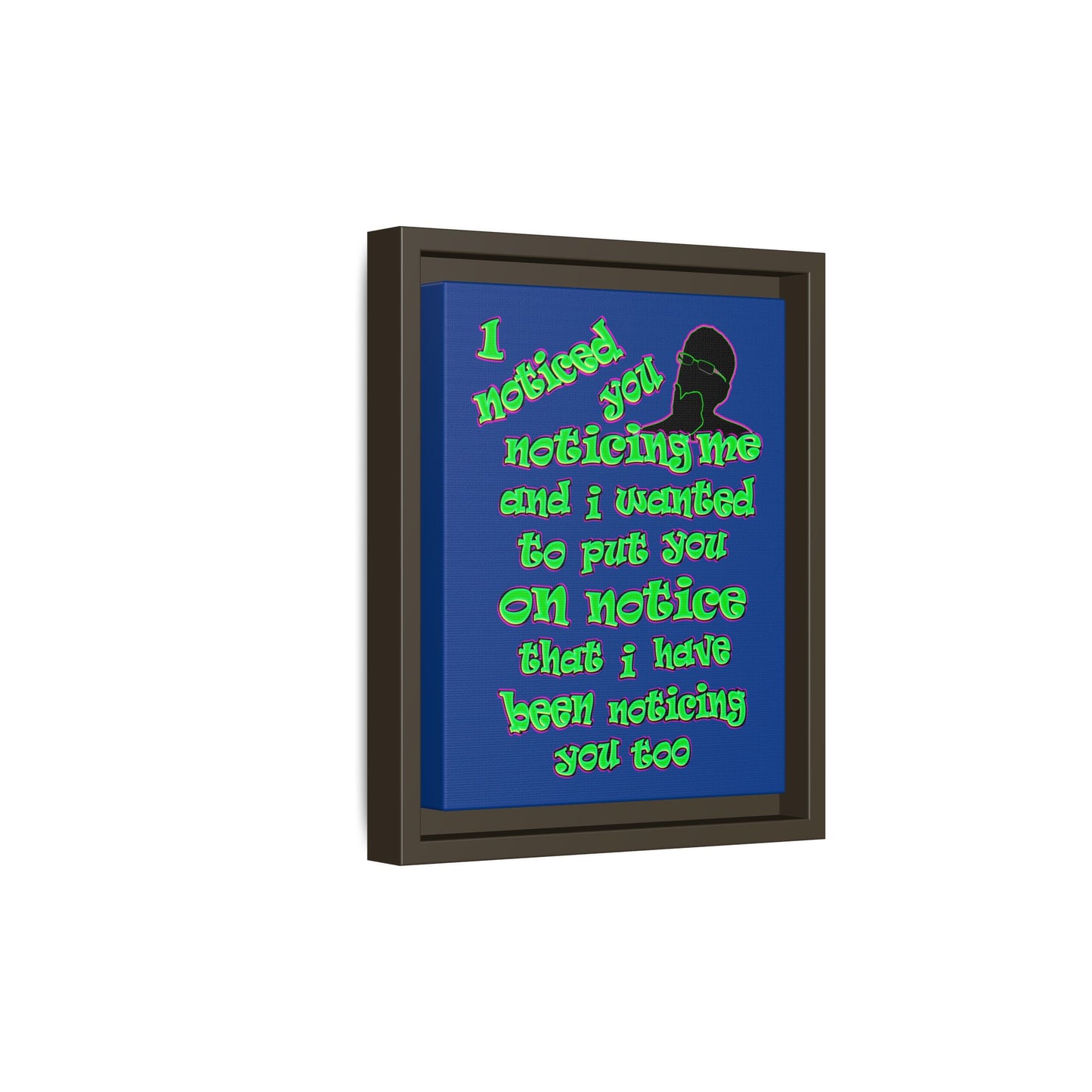 noticed you noticing - framed canvas art (dark blue)