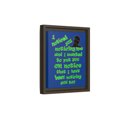 noticed you noticing - framed canvas art (dark blue)