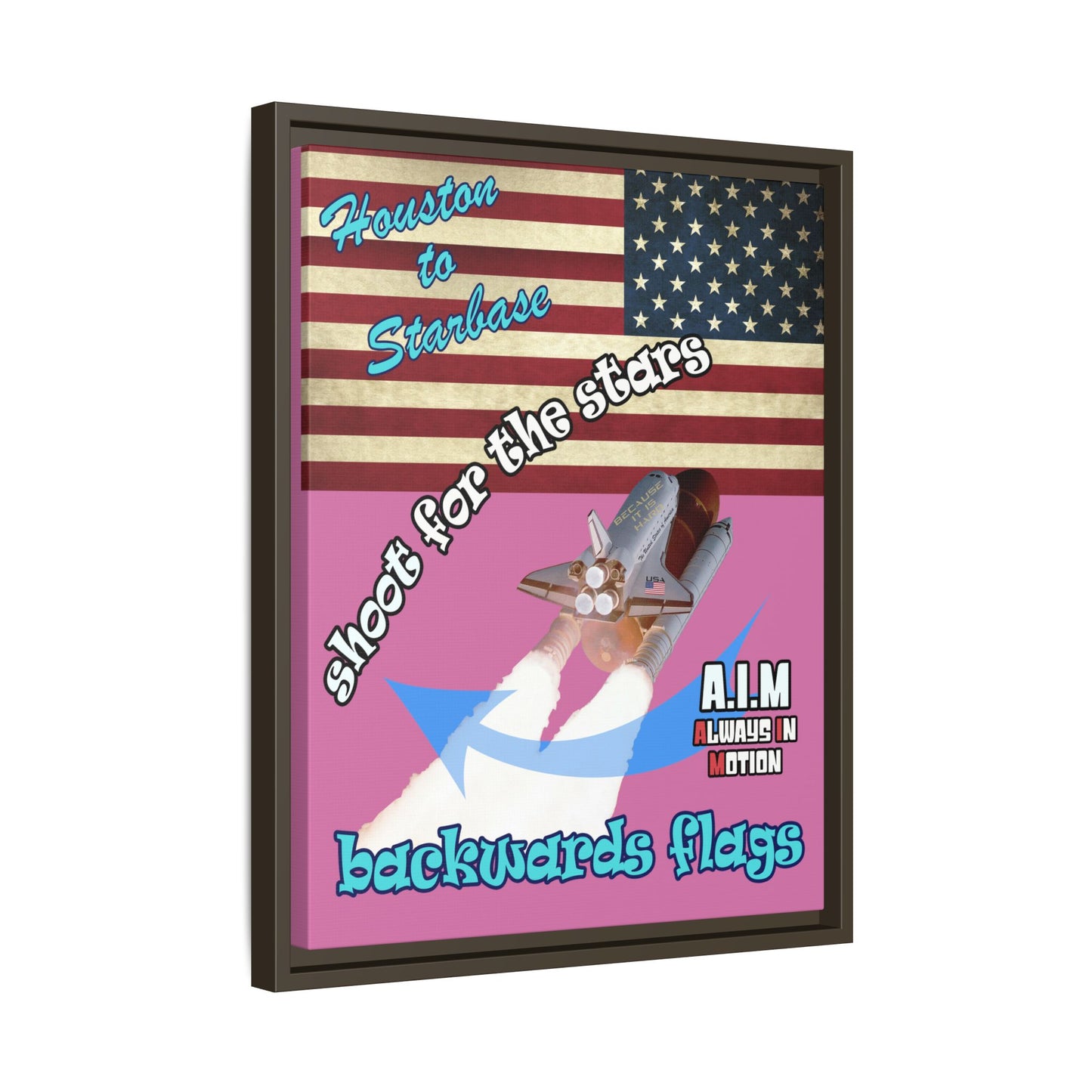 shoot for the stars - framed canvas art (light pink)