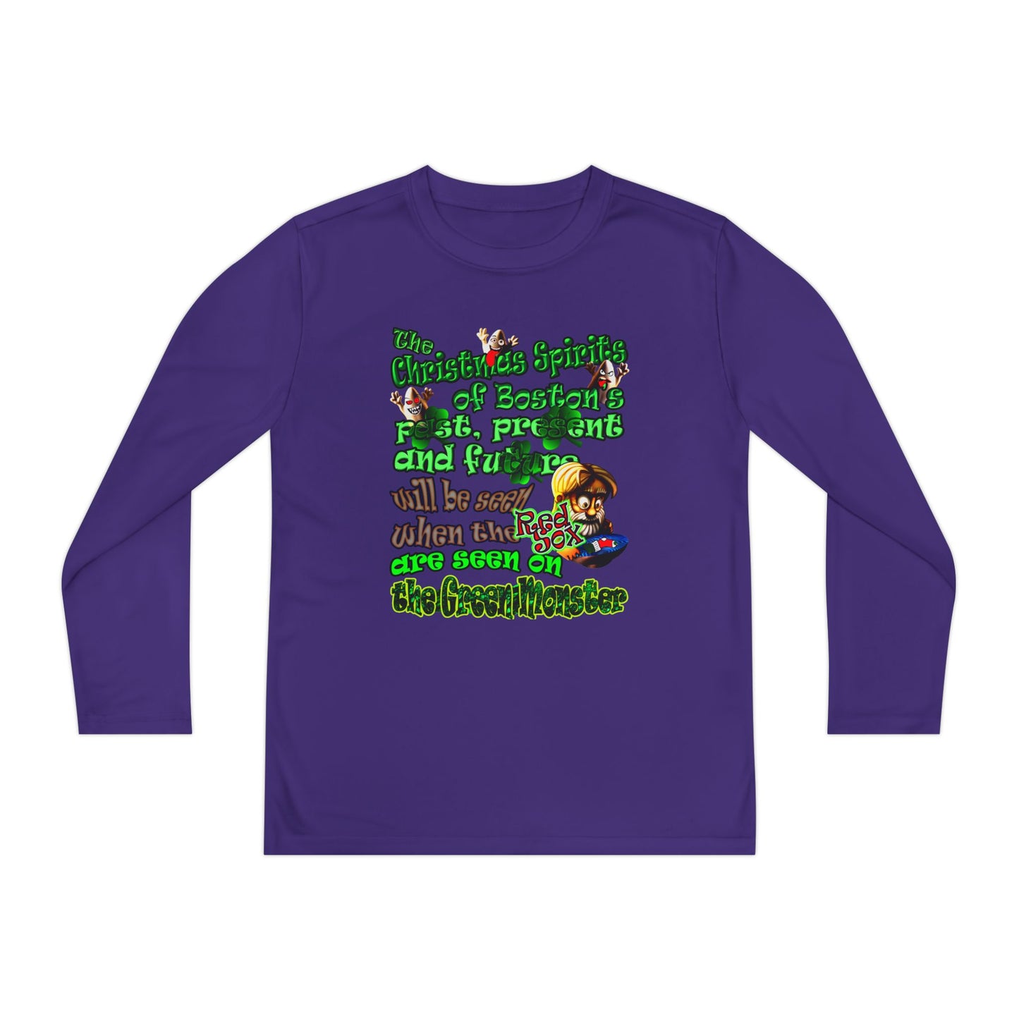 christmas spirits of boston - Youth Long Sleeve Competitor Tee