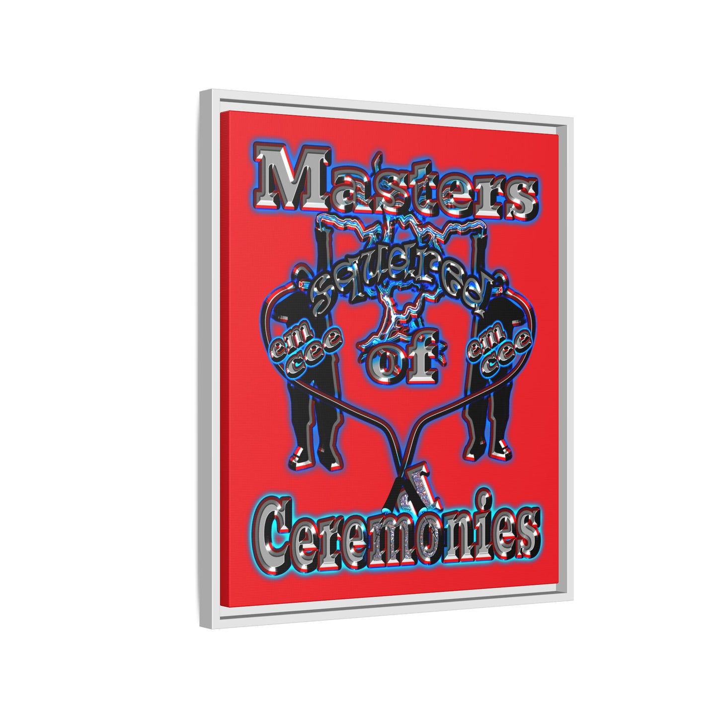 em cee squared - framed canvas art (red)