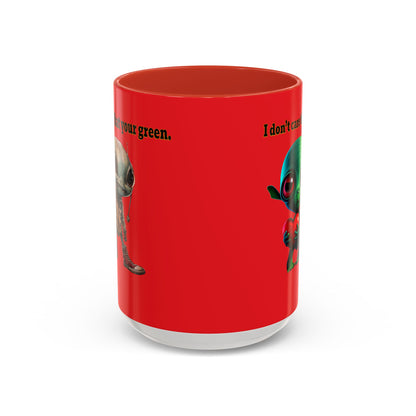 I don't care that your grey - Accent Mug (red)