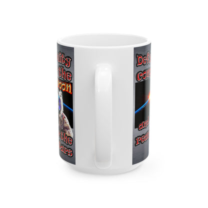 defy conquer reach - White Mug (brushed nickel)