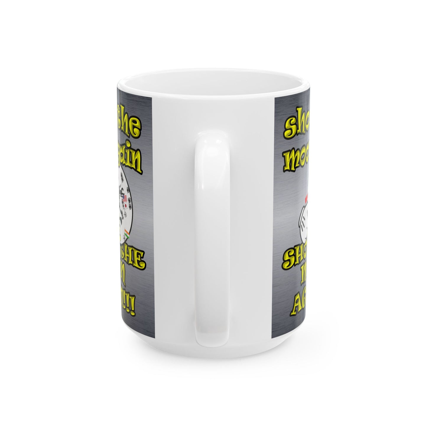 shoot the moon again - White Mug (brushed nickel)
