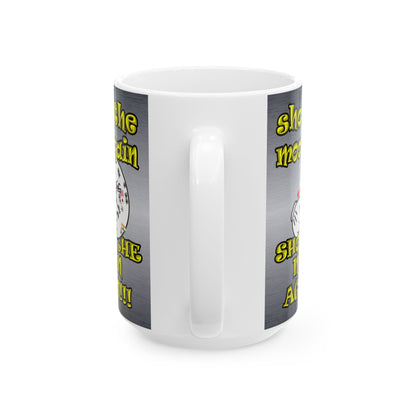 shoot the moon again - White Mug (brushed nickel)