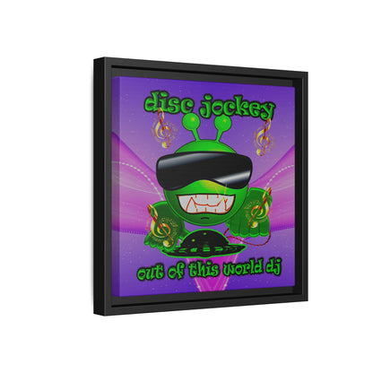 disc jockey - framed canvas art (purple-pink wave)