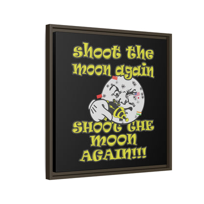 shoot the moon again - framed canvas art (black)