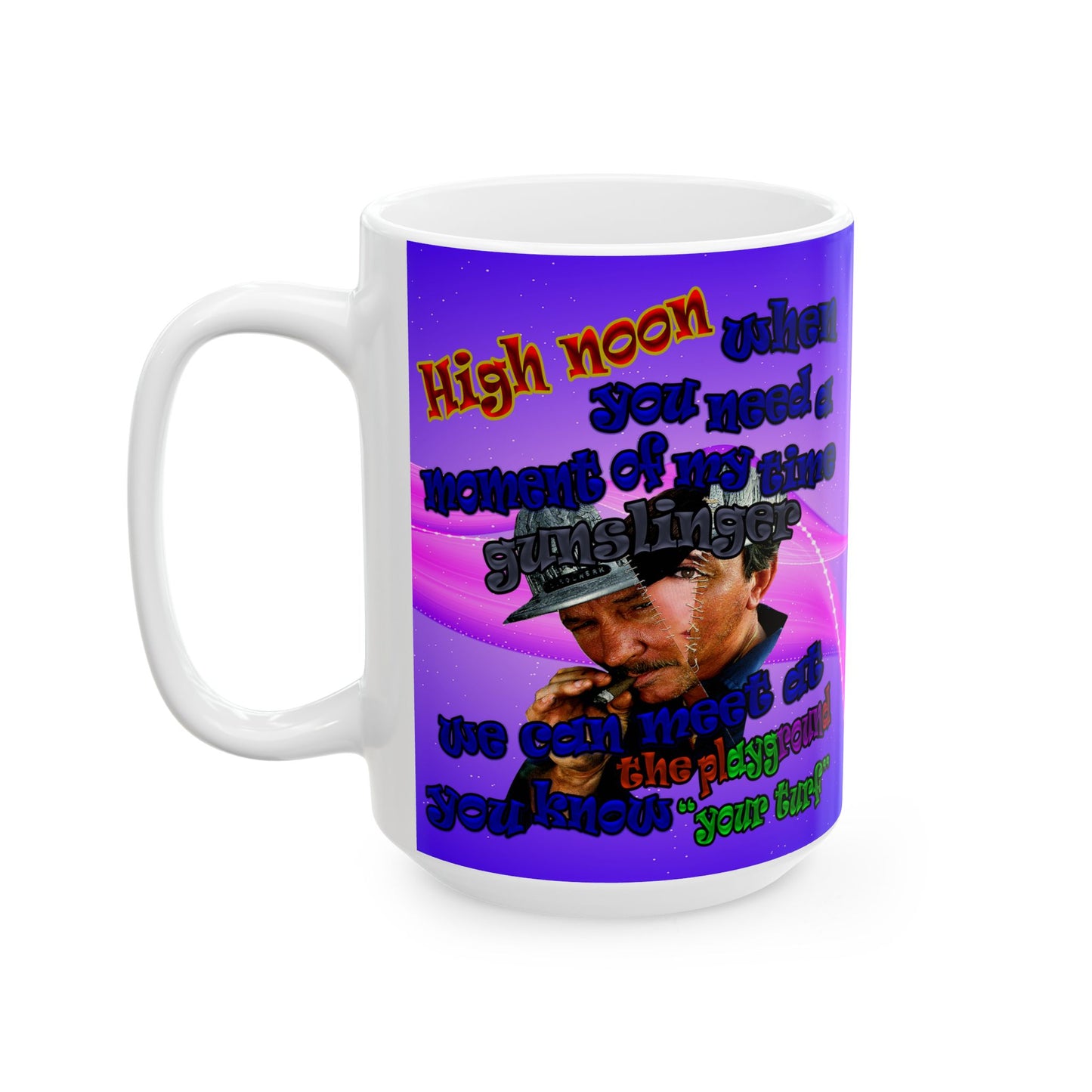 high noon - White Mug (purple-pink wave)
