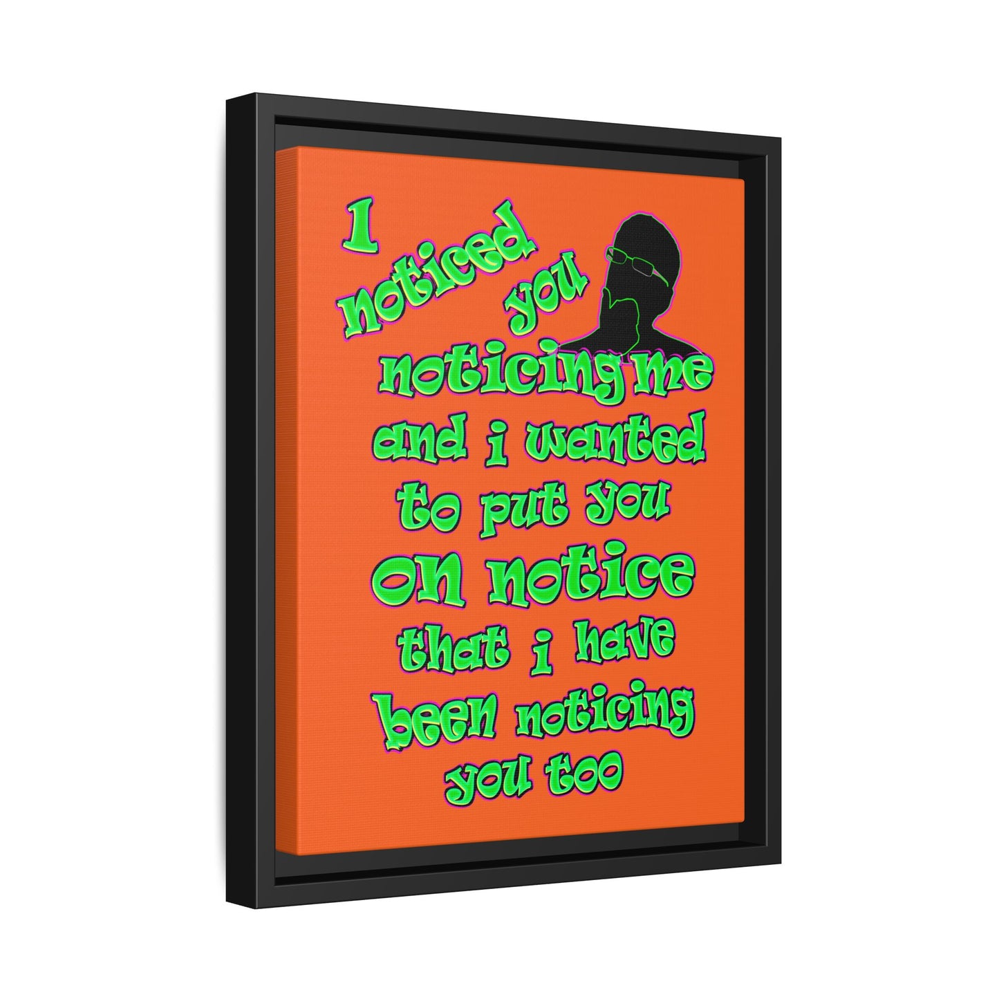 noticed you noticing - framed canvas art (orange)