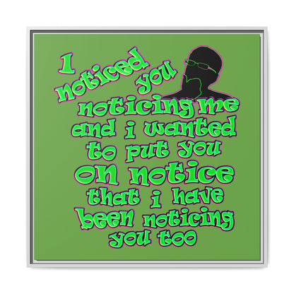noticed you noticing - framed canvas art (green)