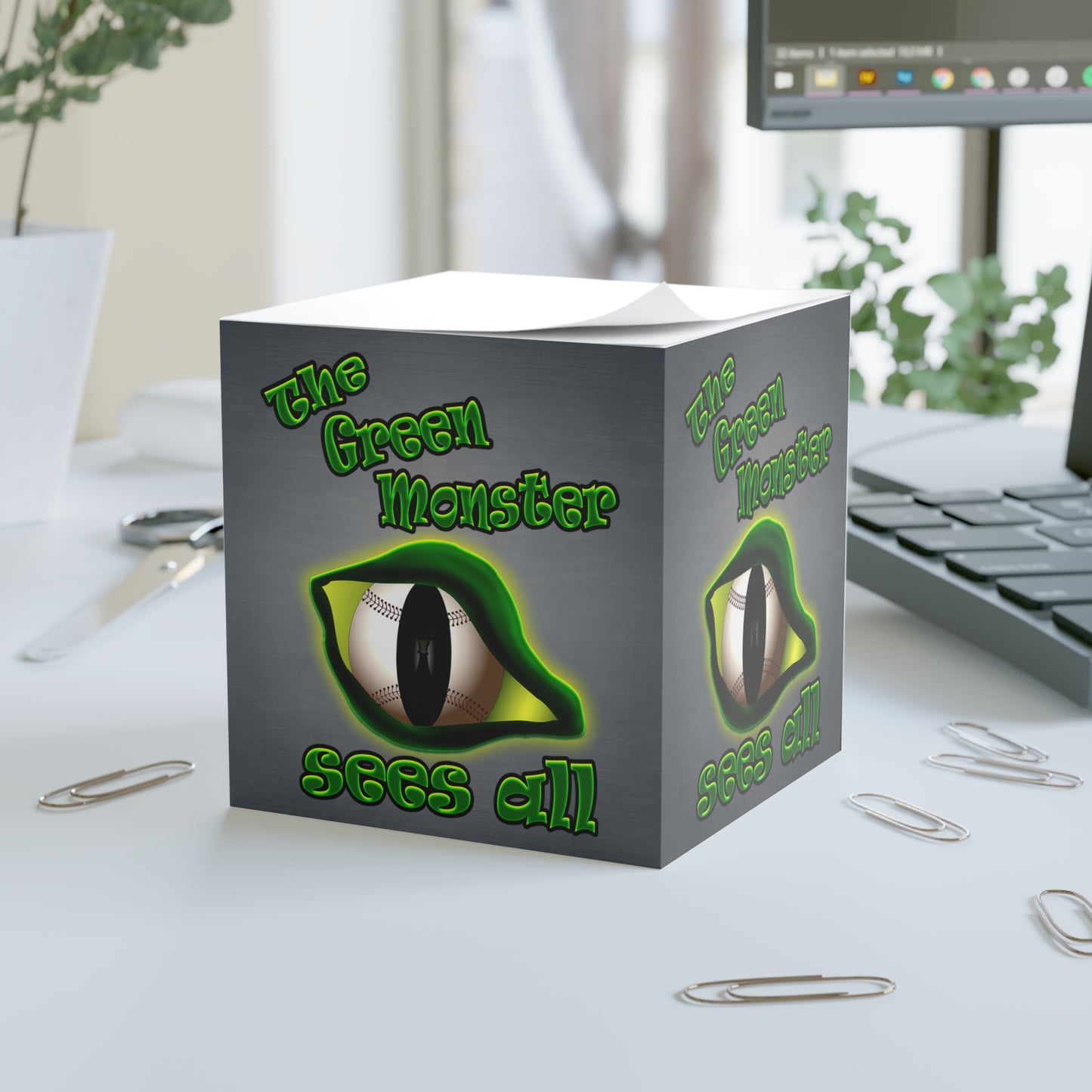 green monster - note cube (grey-light grey)