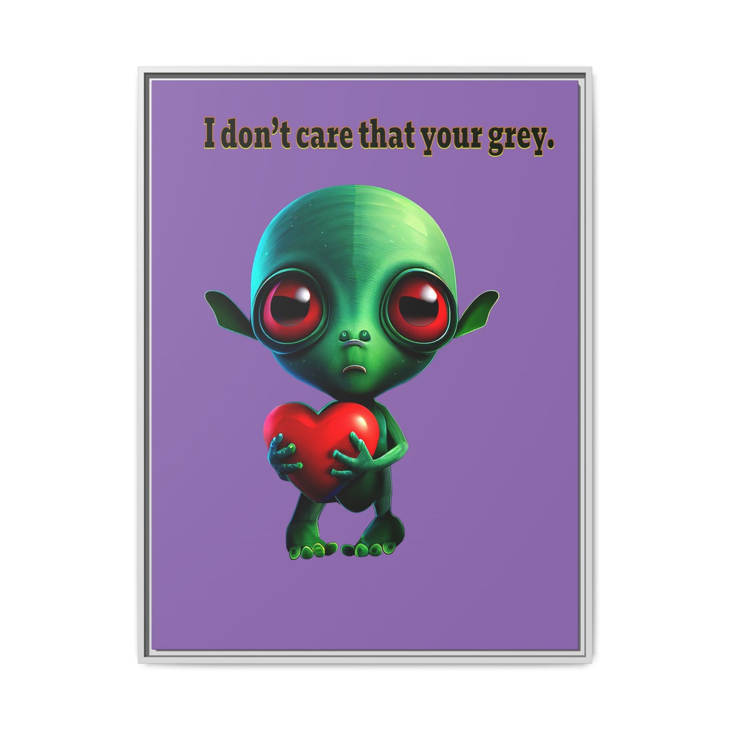 I don't care that your grey - framed canvas art (light purple)