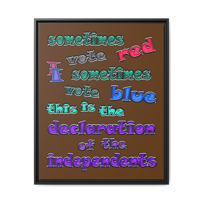 declaration of the independents - framed canvas art (brown)