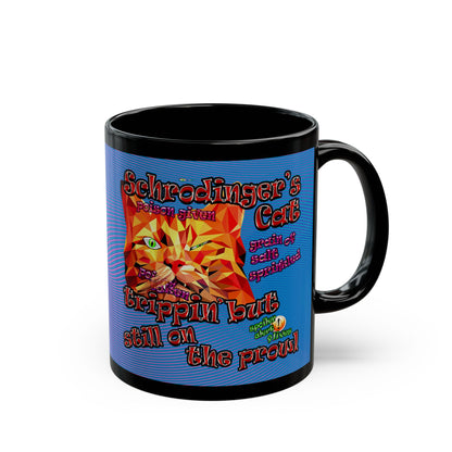 schrodinger's cat - Black Mug (light blue-purple wave)