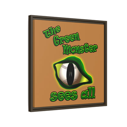 green monster - framed canvas art (light brown)