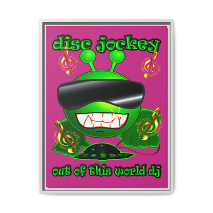 disc jockey - framed canvas art (pink)