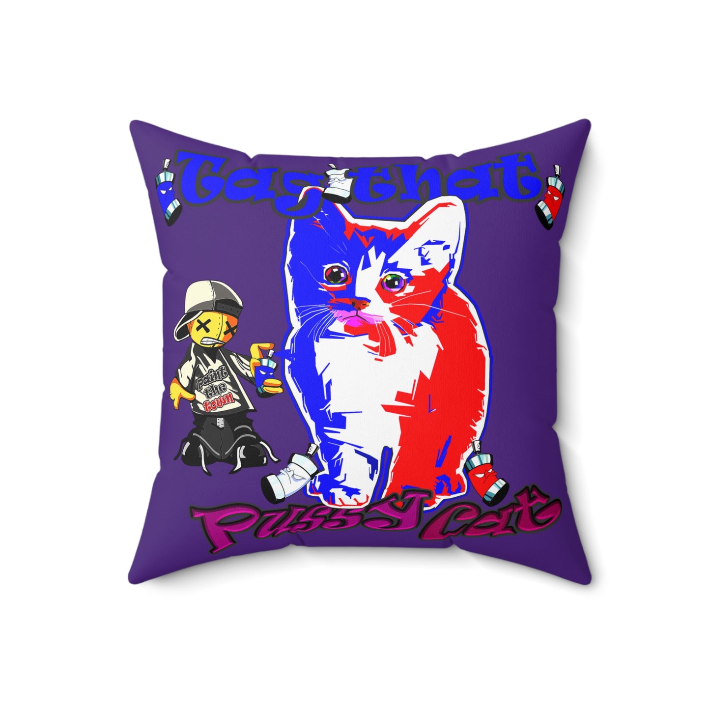 tag that - Spun Polyester Square Pillow - (purple)