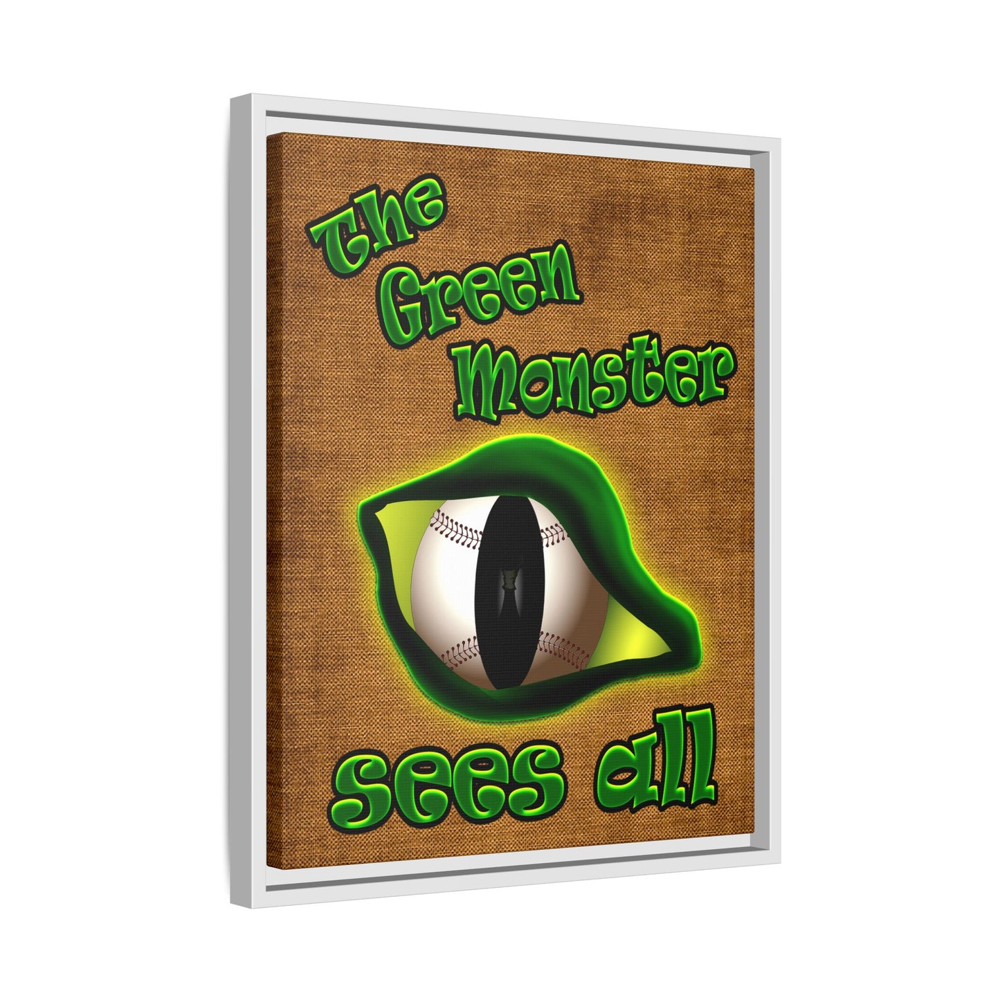 green monster - framed canvas art (brown papyrus)
