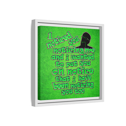 noticed you noticing - framed canvas art (green turf)