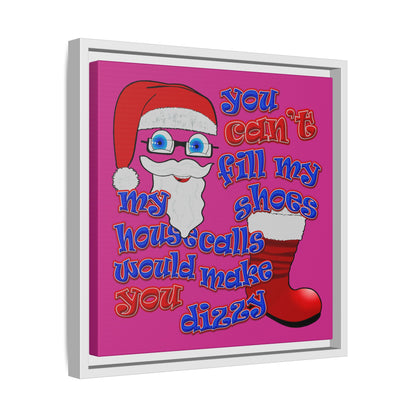 santa's shoes - framed canvas art (pink)