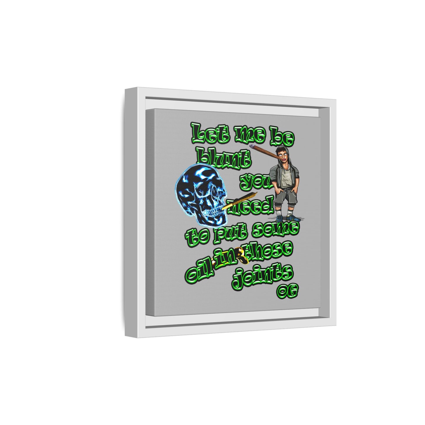 og - framed canvas art (light grey)