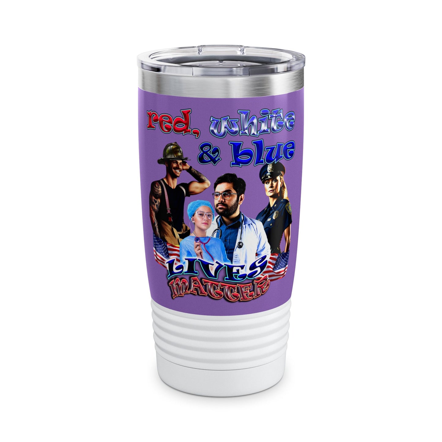 rw&b lives matter - Ringneck Tumbler, 20oz (light purple)