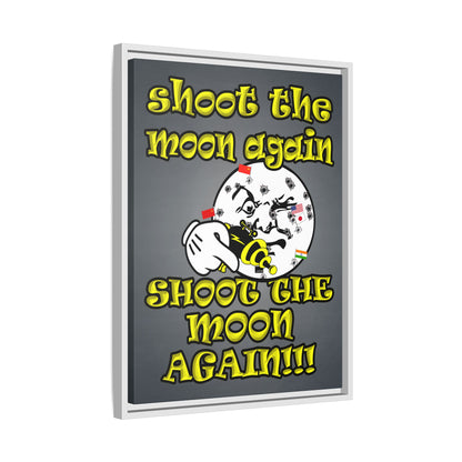 shoot the moon again - framed canvas art (grey-light grey)