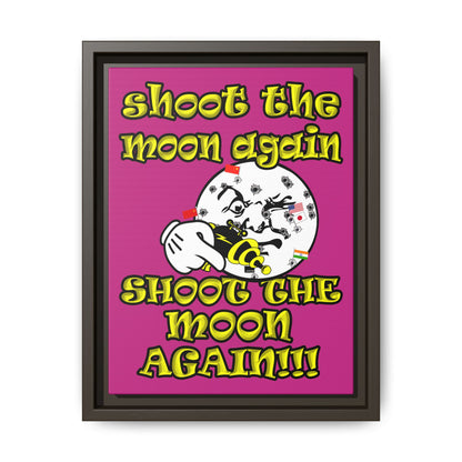shoot the moon again - framed canvas art (pink)
