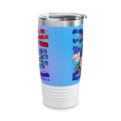 drop the beat - Ringneck Tumbler, 20oz  (light blue-purple wave)