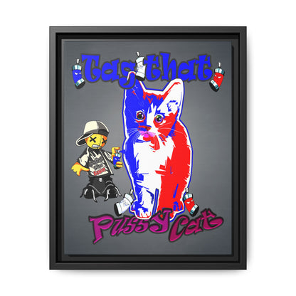 tag that - framed canvas art (grey-light grey)