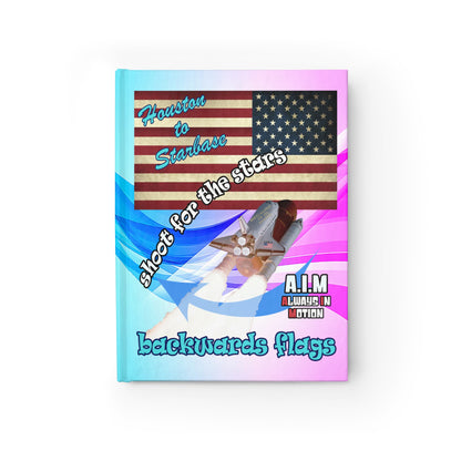 shoot for the stars - journal-blank (light blue-pink wave)